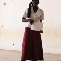 Participant performing slam at the writing workshop.