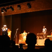Slameuse Malika and the Voice4Thought band performing at the Institut Francais N’Djamena.